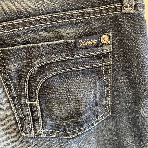 Anthropologie Fidelity Denim Medium Wash Straight Leg Cotton Jean Capris USA 27 - Picture 3 of 8